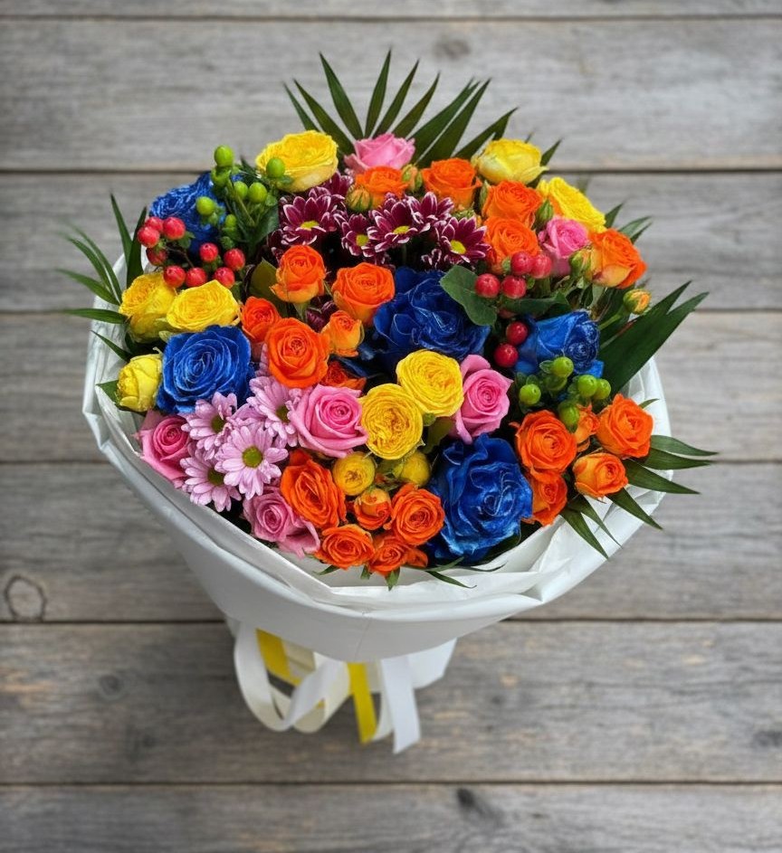 Букет цветов из: Розы и Хризантемы в Рассыльной