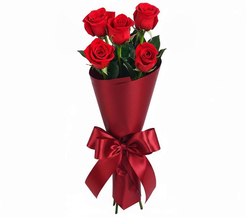 Букет 5 Красных роз Эдлесс Лав в Рассыльной