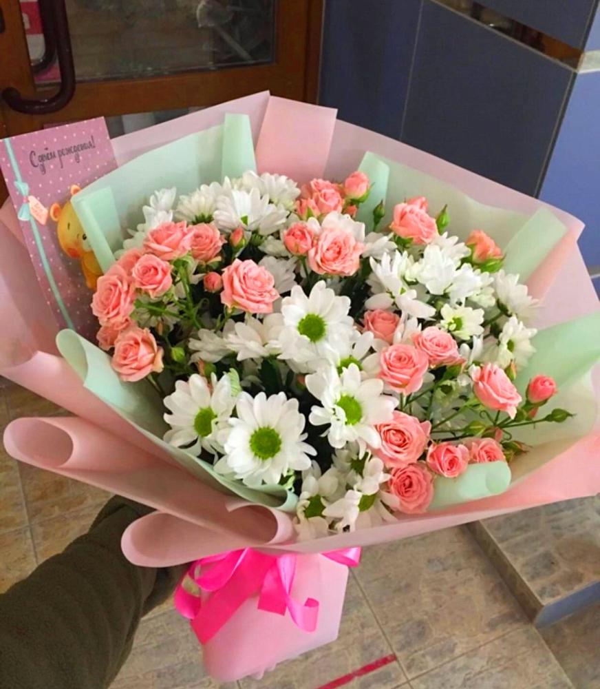 Букет цветов из: Розы и Хризантемы в Рассыльной
