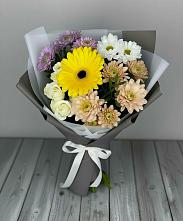 Букет цветов из:  Розы, Герберы и Хризантемы в Рассыльной