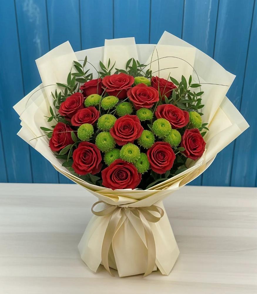 Букет цветов из: Розы и Хризантемы в Рассыльной