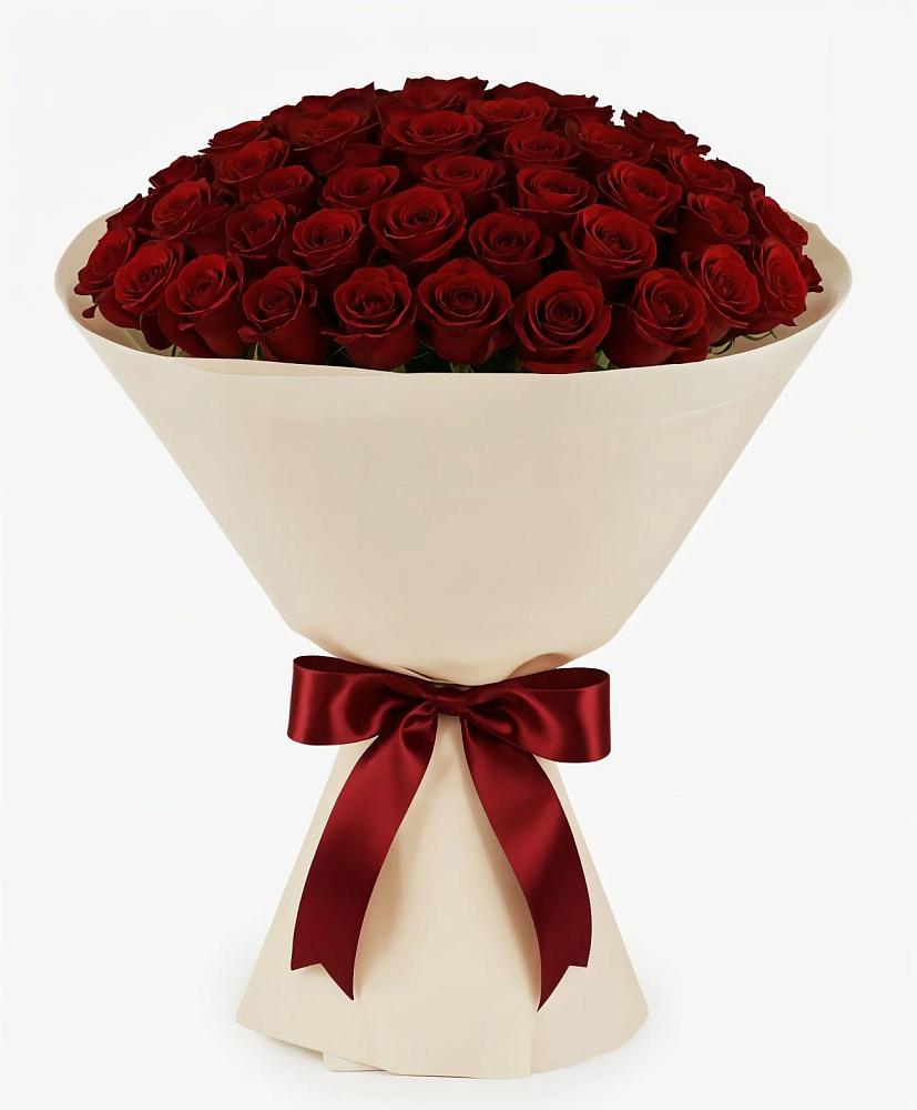 Букет 101 Бордовая роза Блэк Бакарра в Рассыльной